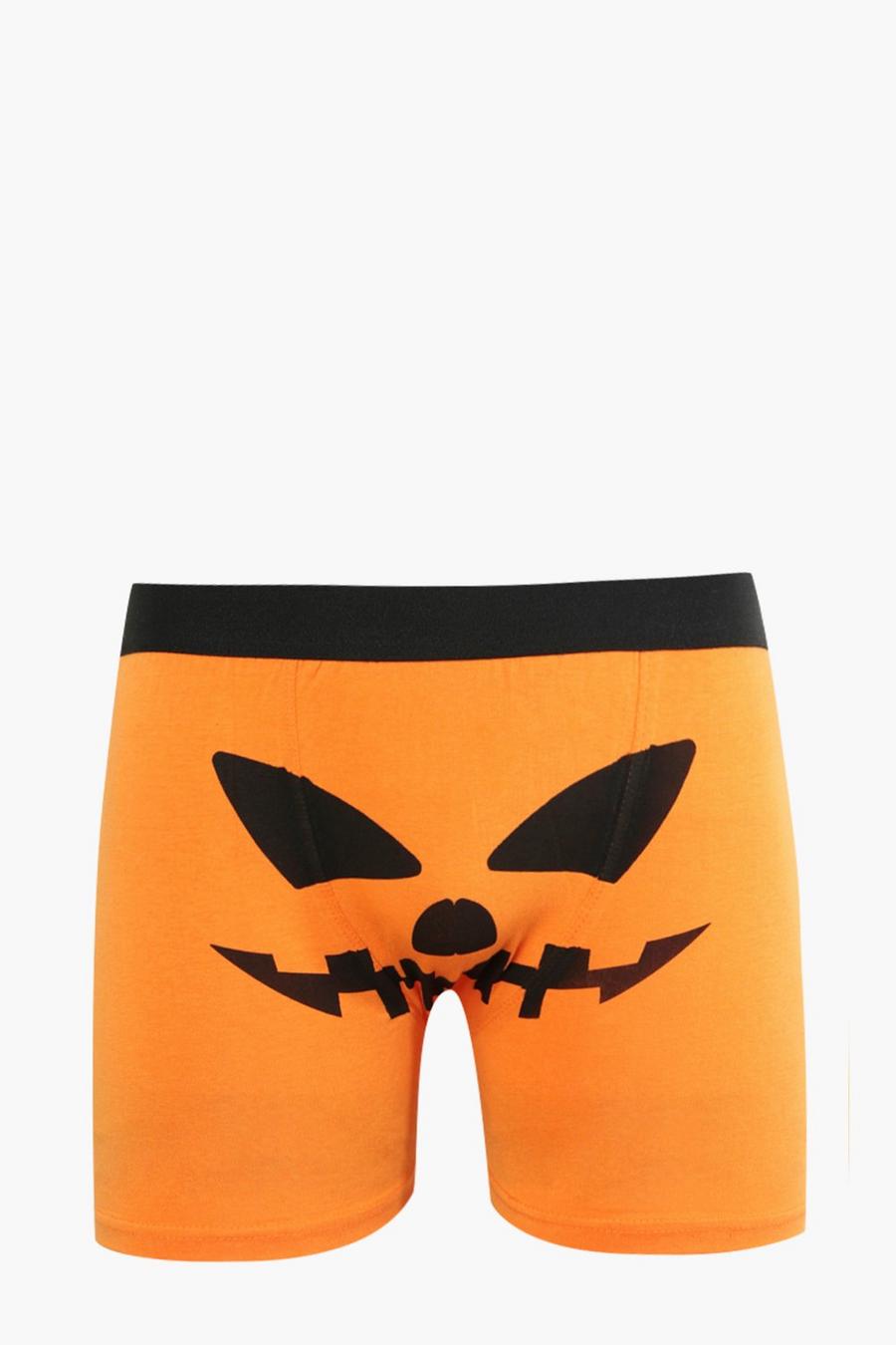 Halloween-Boxershorts mit Kürbisgesicht, Orange image number 1