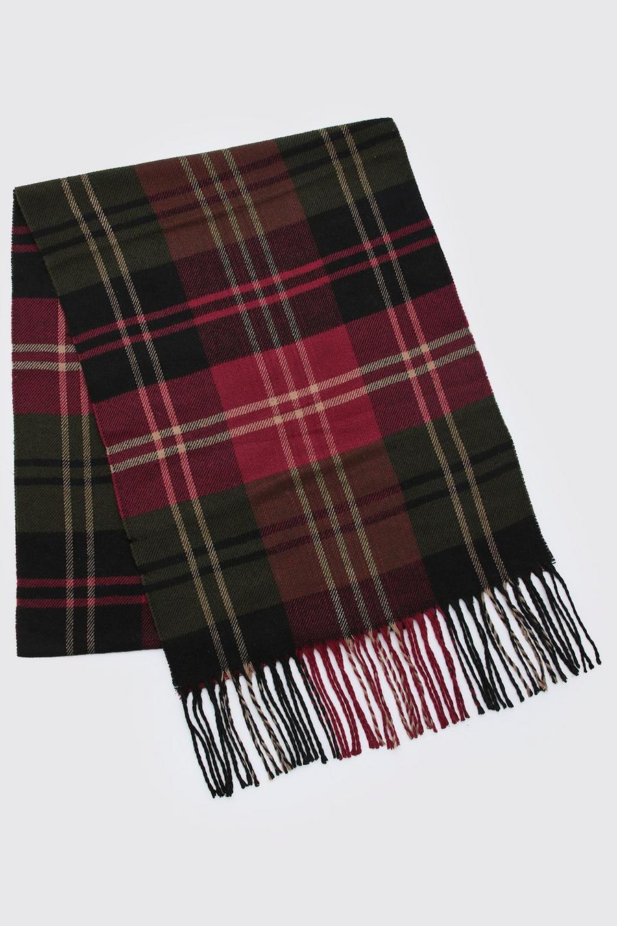 Red And Green Check Tassel Scarf image number 1