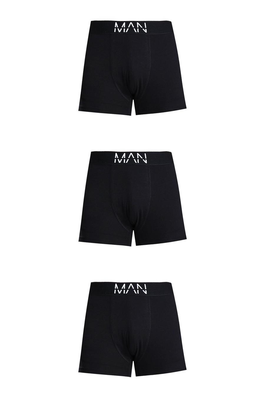 Plus Size 3er-Pack mittellange Man-Dash Boxershorts, Black image number 1