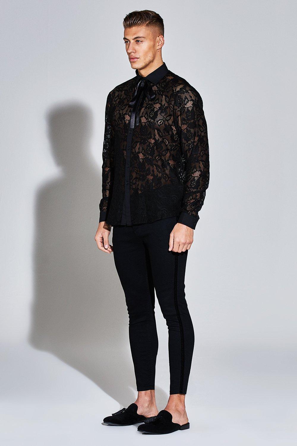 Black lace outlet dress shirt