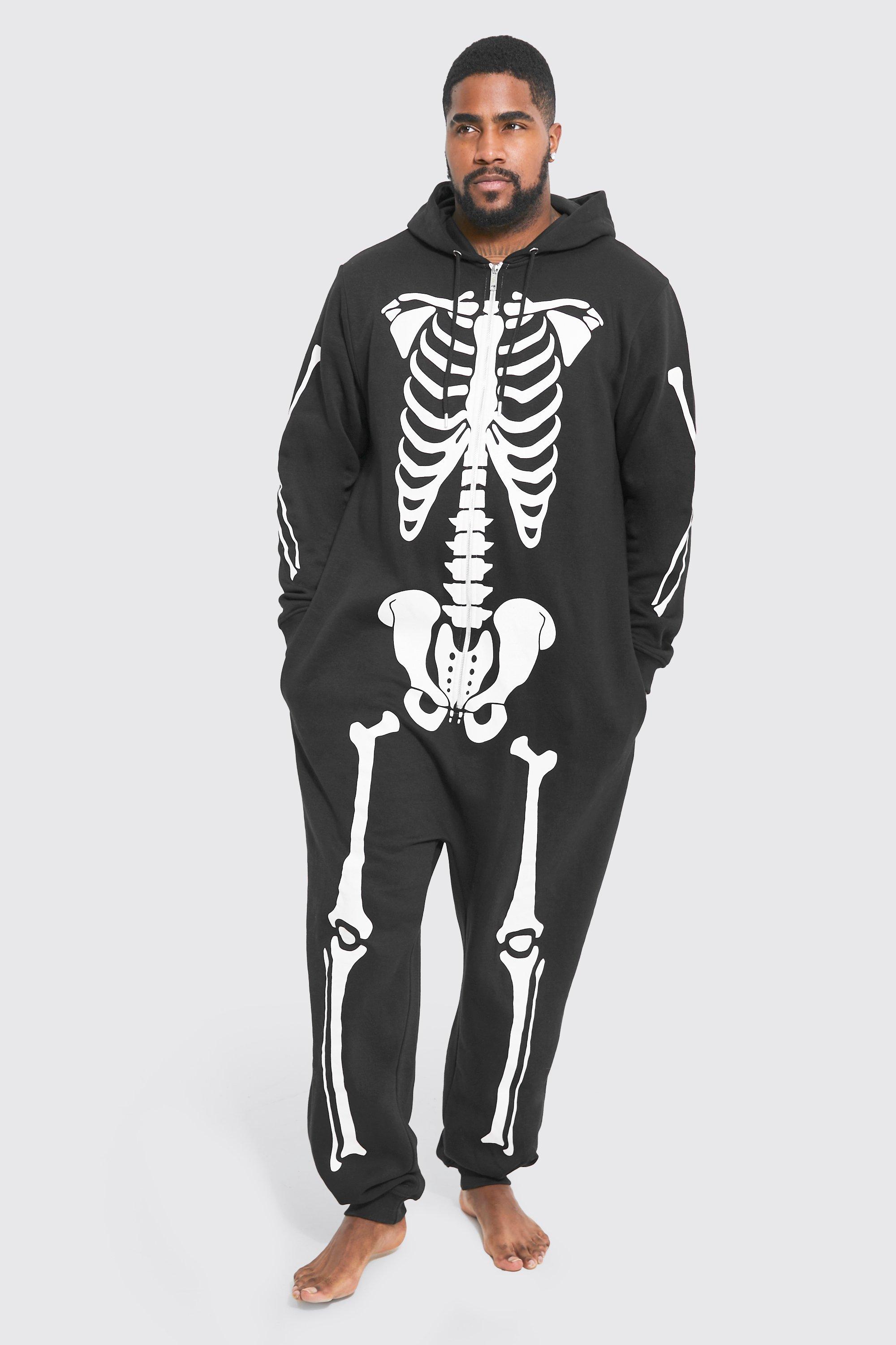 Plus Size Halloween Skeleton Onesie 