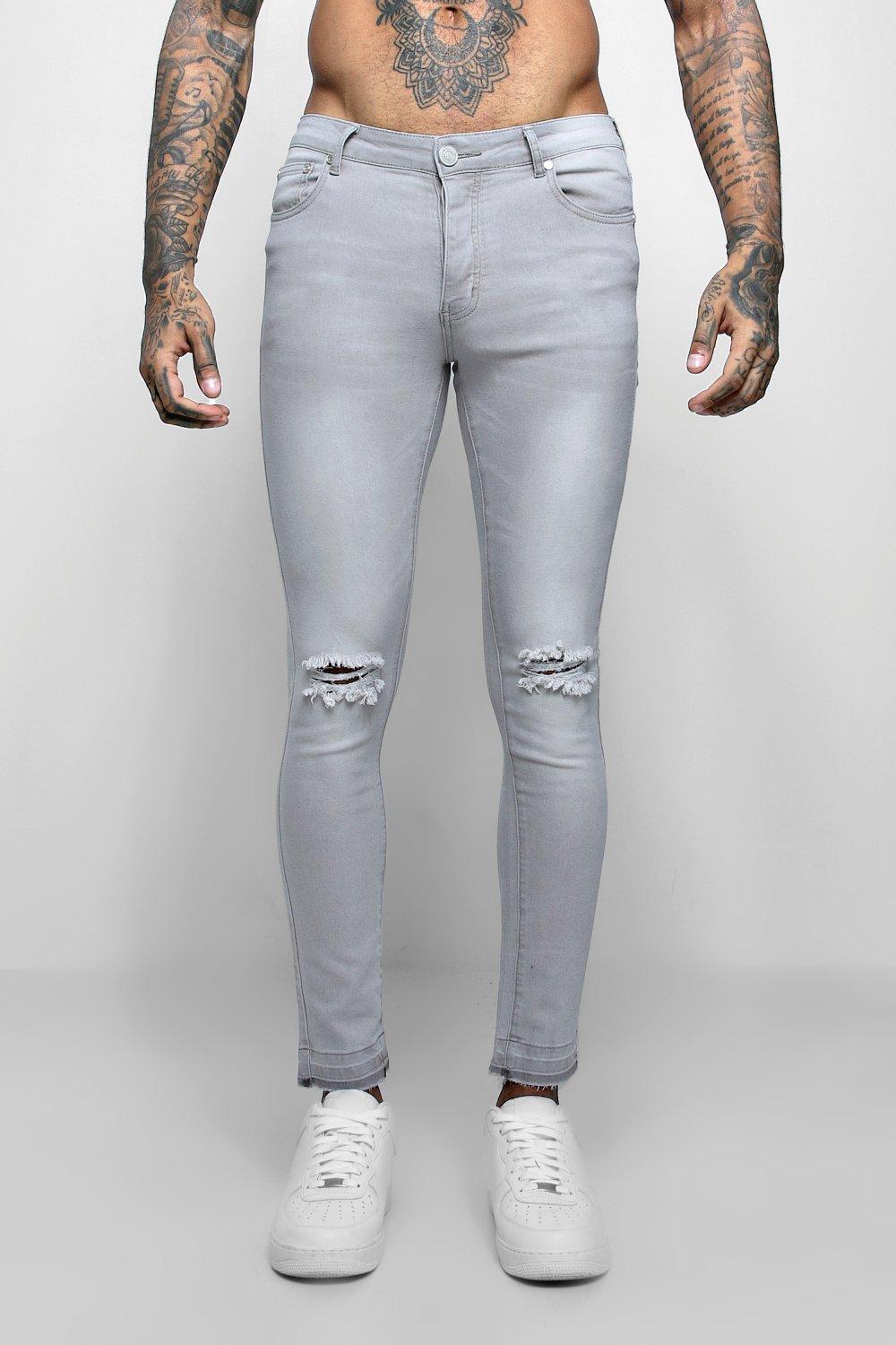 grey distressed jeans