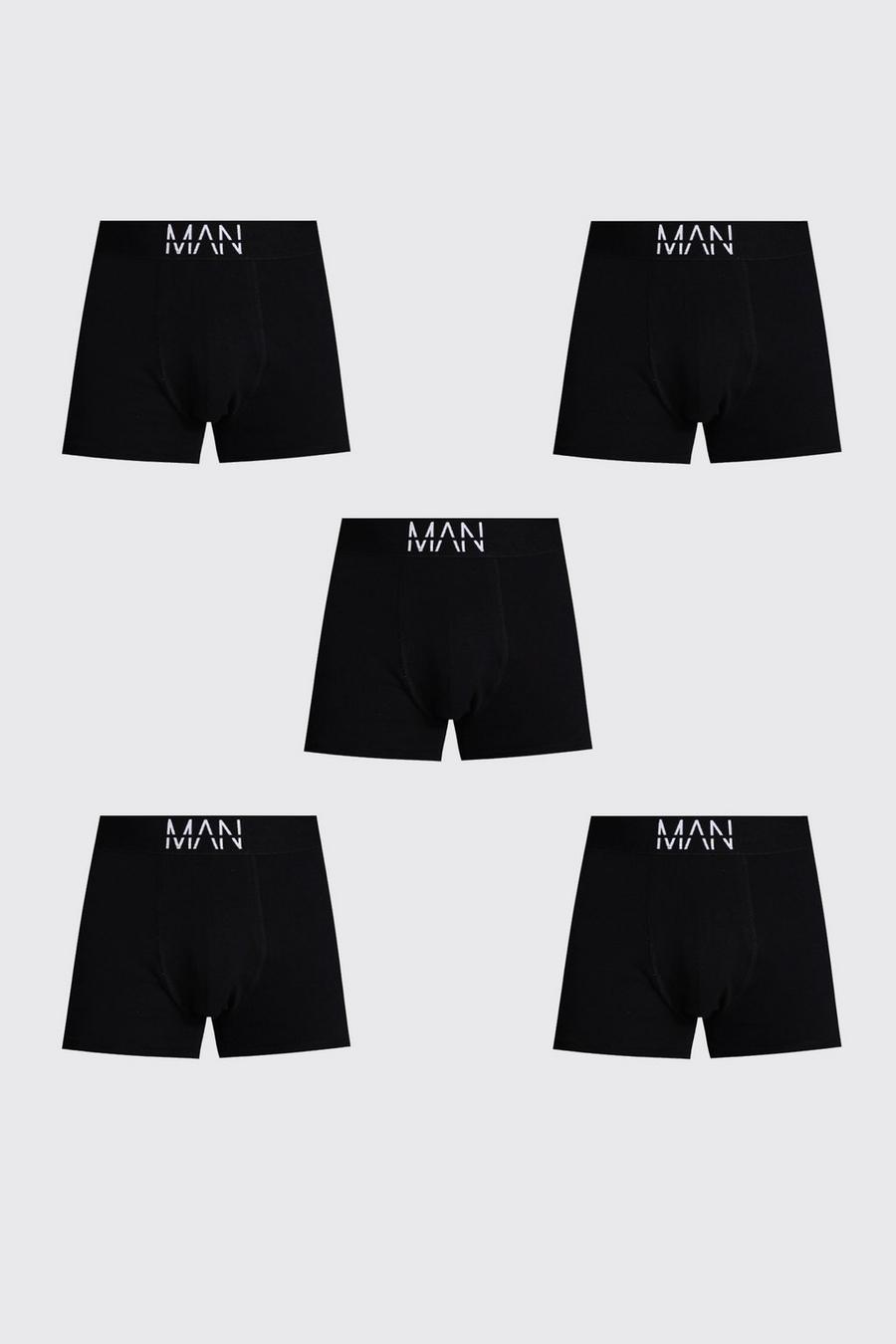 Black Plus Size Middellange Man Dash Boxers (5 Stuks) image number 1