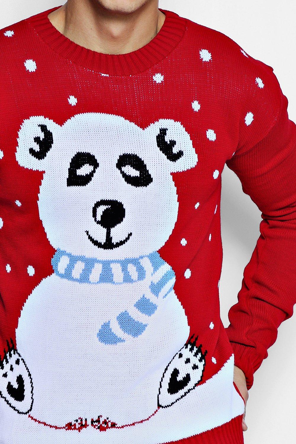 Polar Bear Knitted Christmas Jumper boohoo