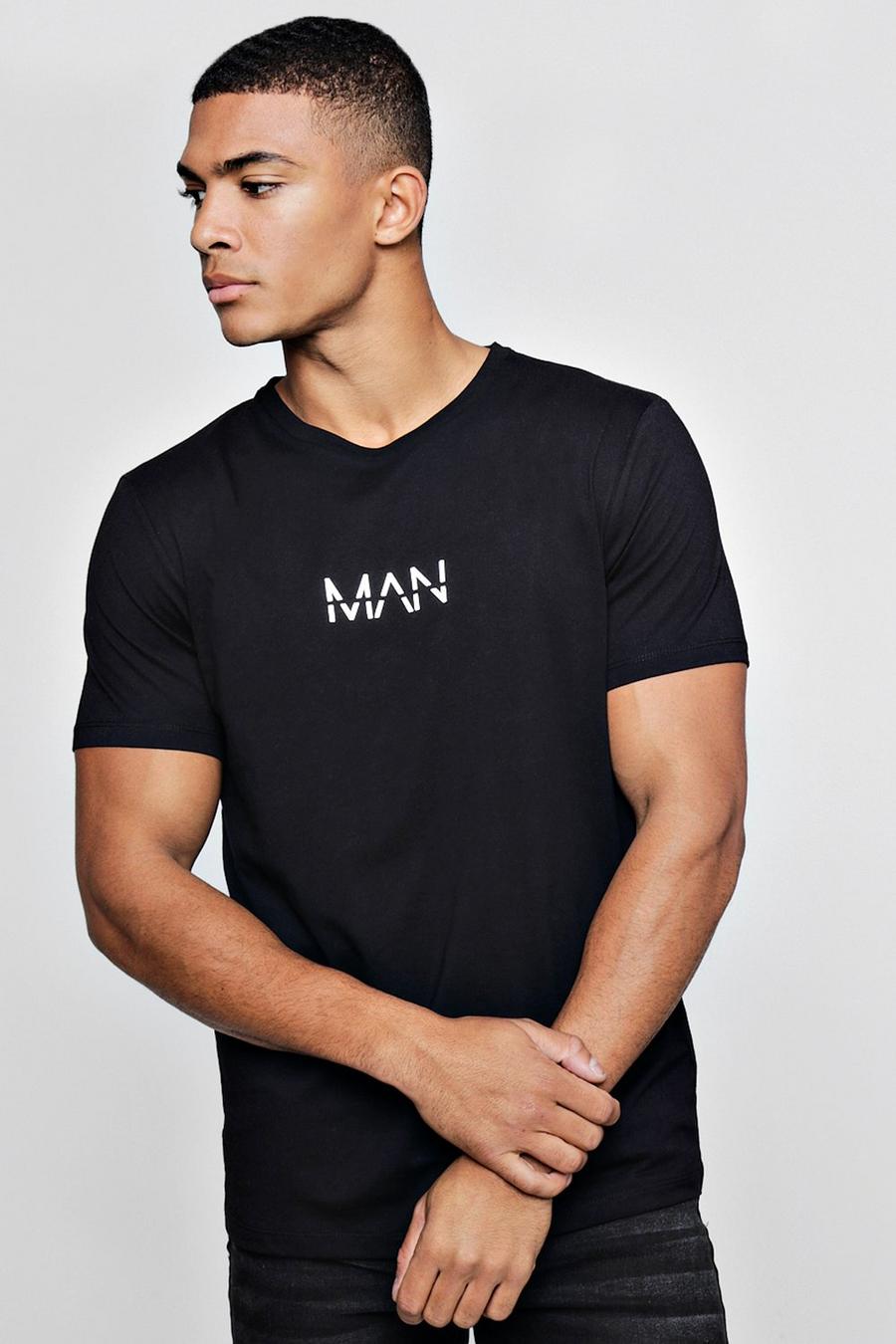 T-Shirt mit aufgedrucktem MAN-Original-Logo, Schwarz image number 1