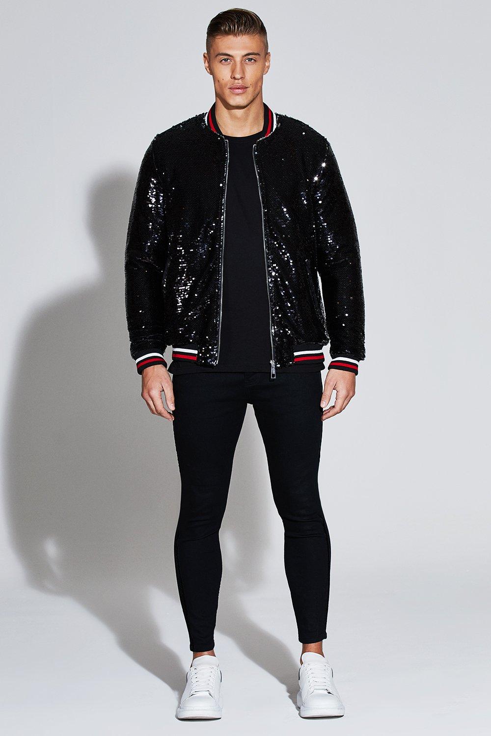 Mens sparkly bomber on sale jacket