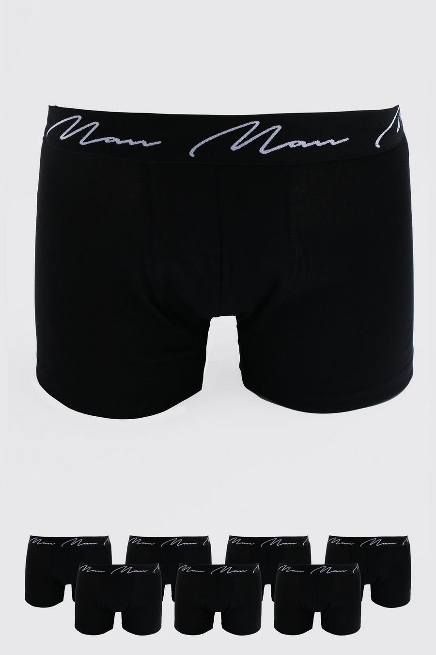 Plus Size 5er-Pack mittellange Man Script Boxershorts, Black image number 1