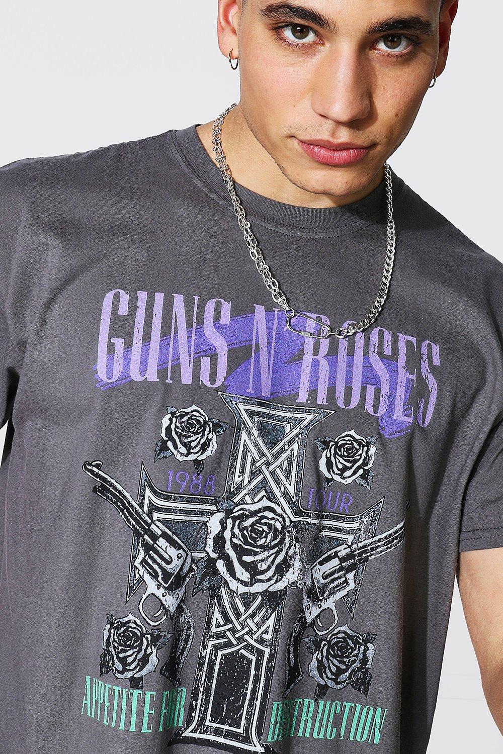 boohoo Guns N Roses Crop Band Baby T-Shirt - White - Size L