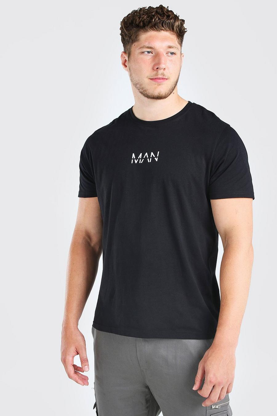 Zwart Plus Long Line Man Dash T-Shirt image number 1