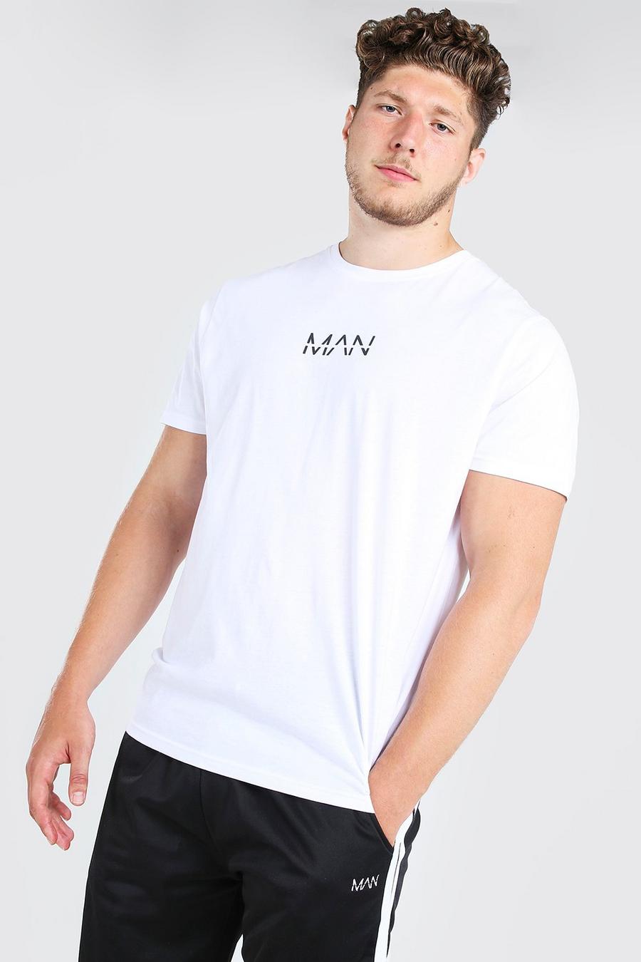 Camiseta larga original "MAN" Big And Tall, Blanco image number 1