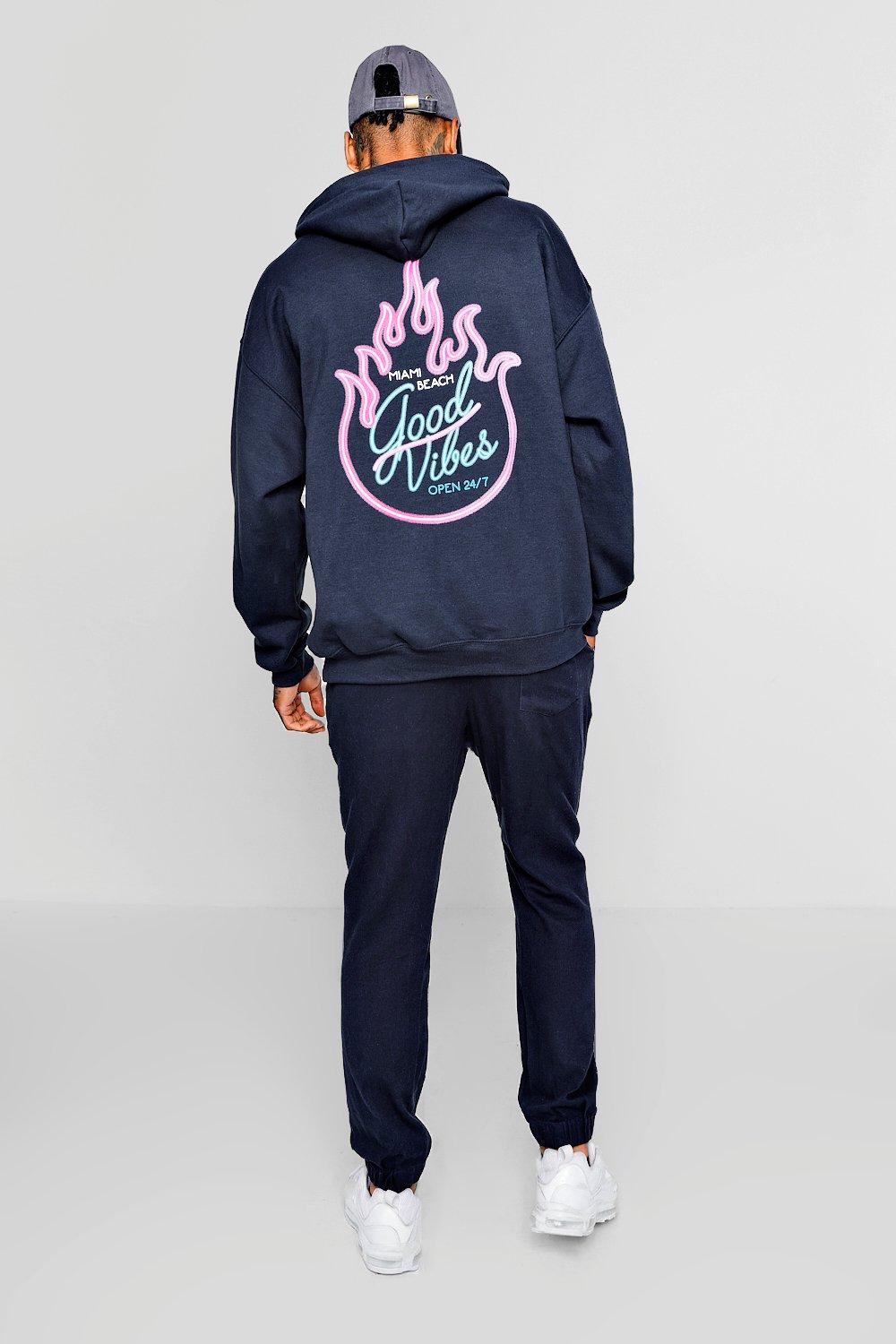 Neon print cheap hoodie