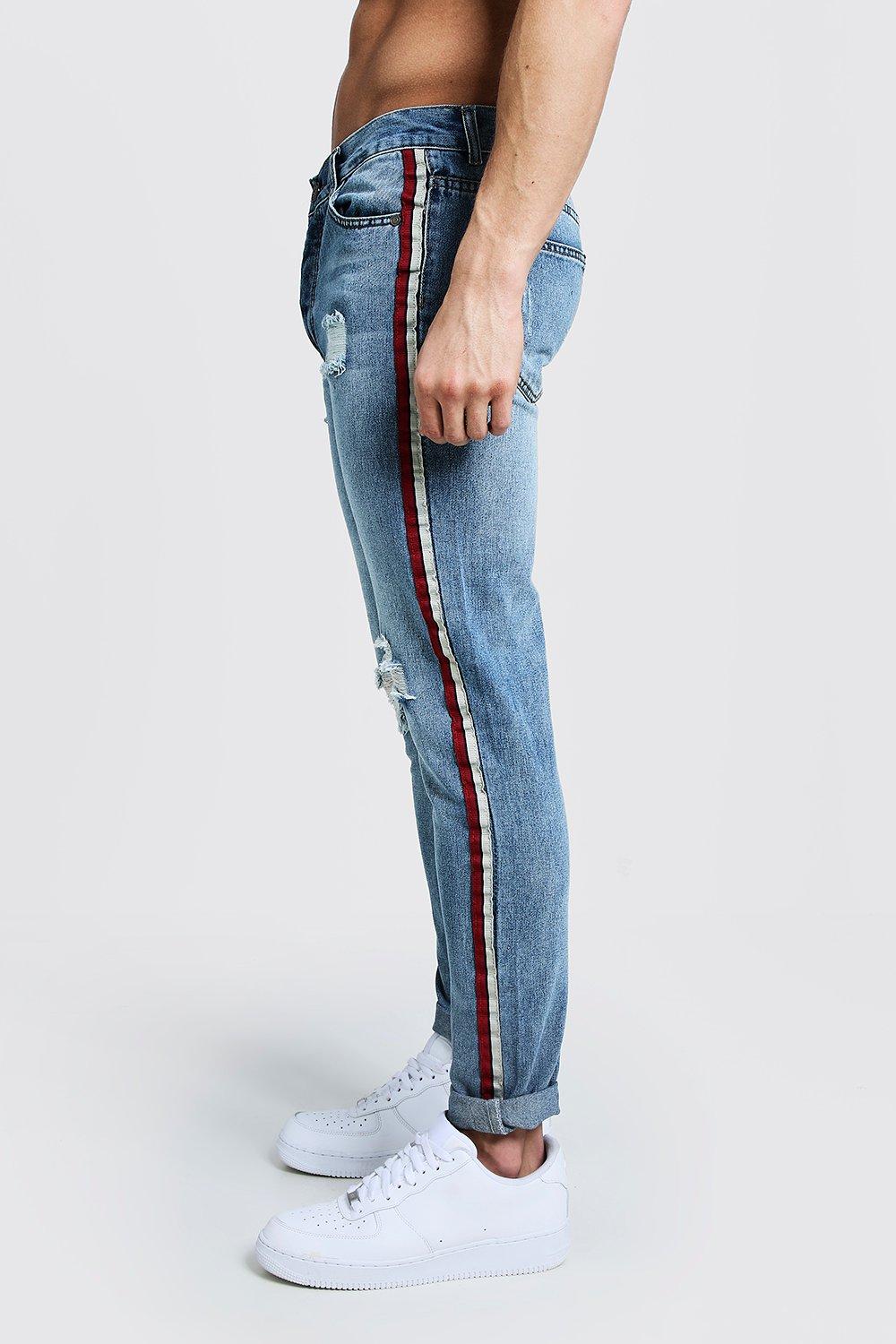 side tape jeans mens