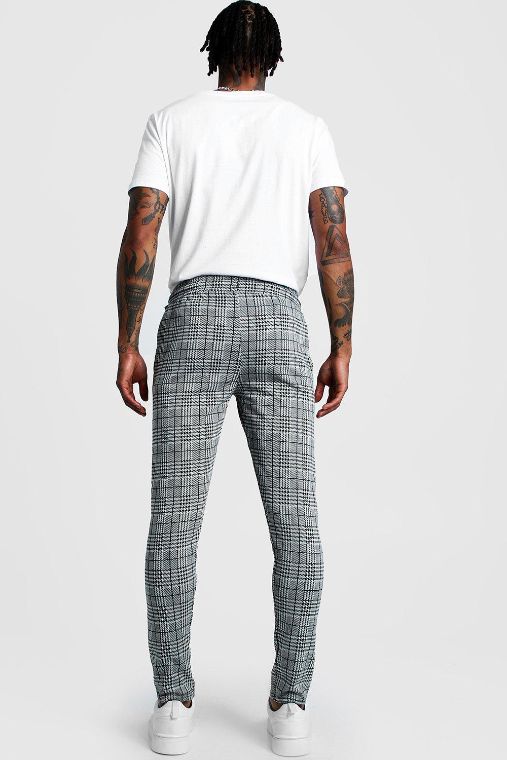 Mens skinny store check joggers