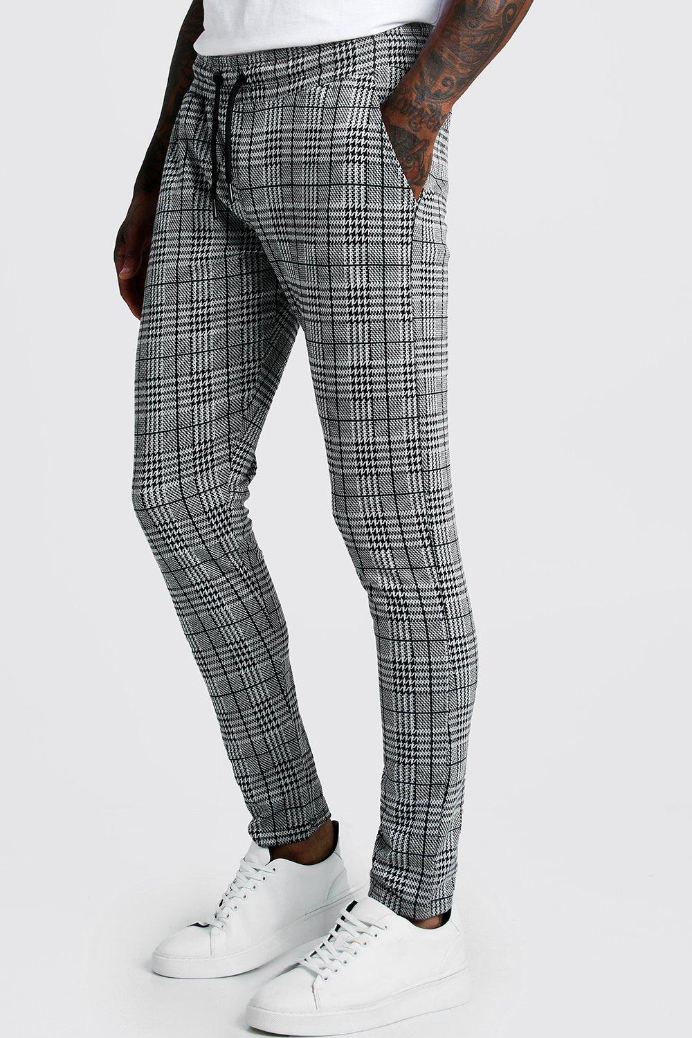 checked joggers mens