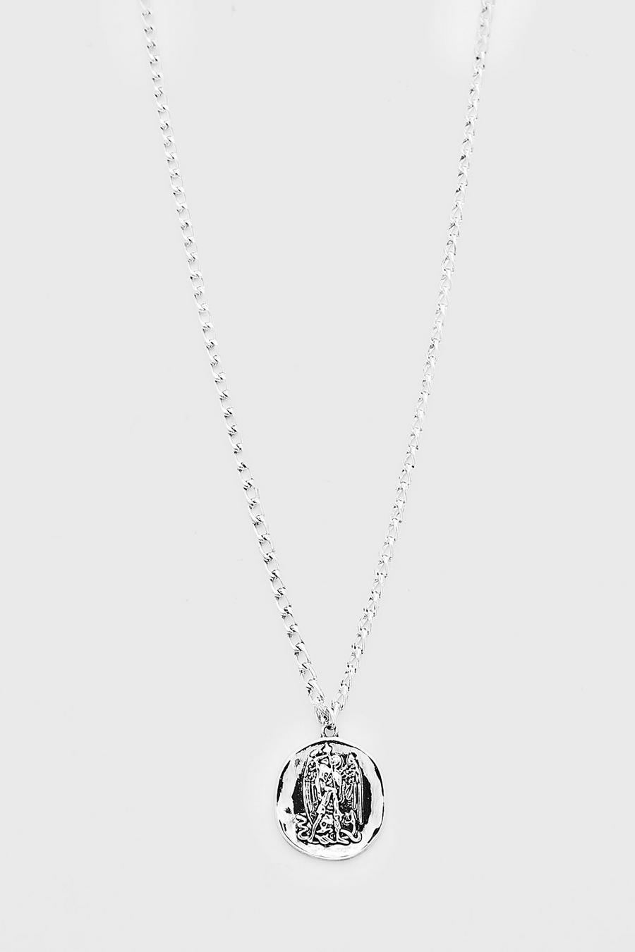 Silver Coin Pendant Necklace image number 1