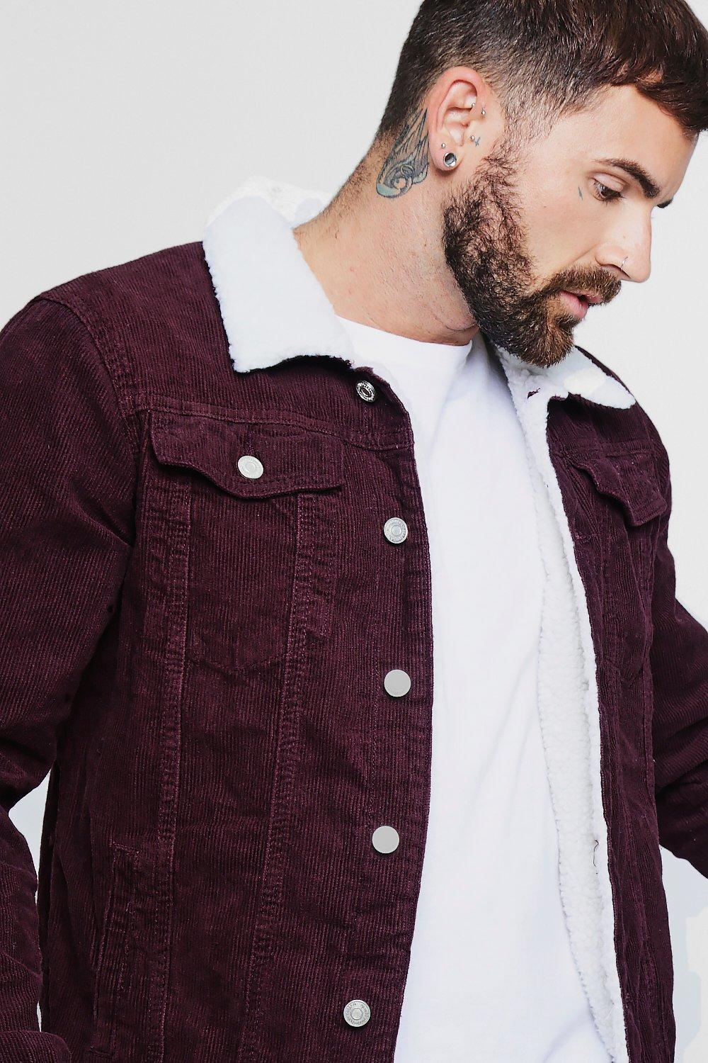 Mens maroon corduroy jacket sale