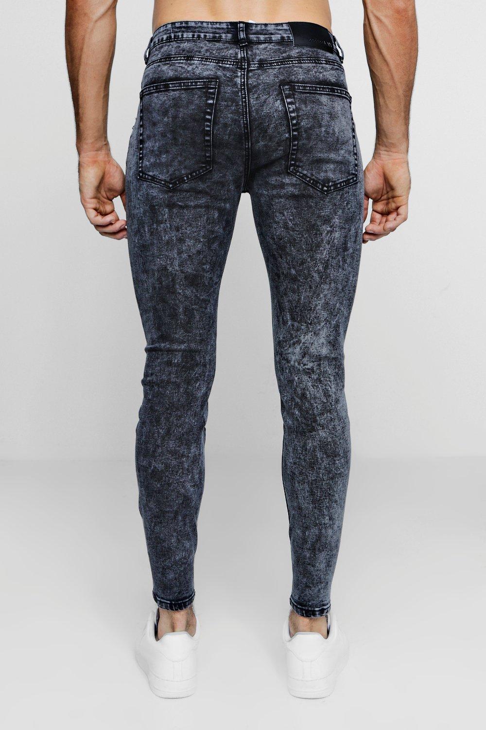 stone wash ripped jeans mens