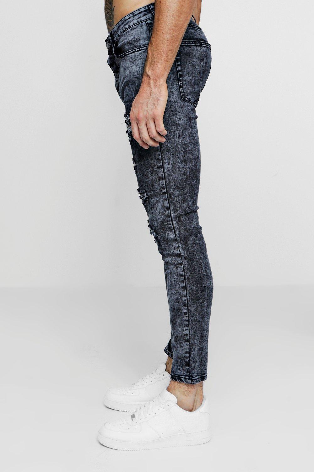 Boohoo Black Acid Wash Skinny Jeans Women's Size 16 New - beyond exchange
