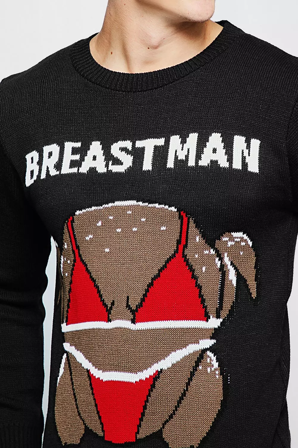 Breast man christmas on sale jumper