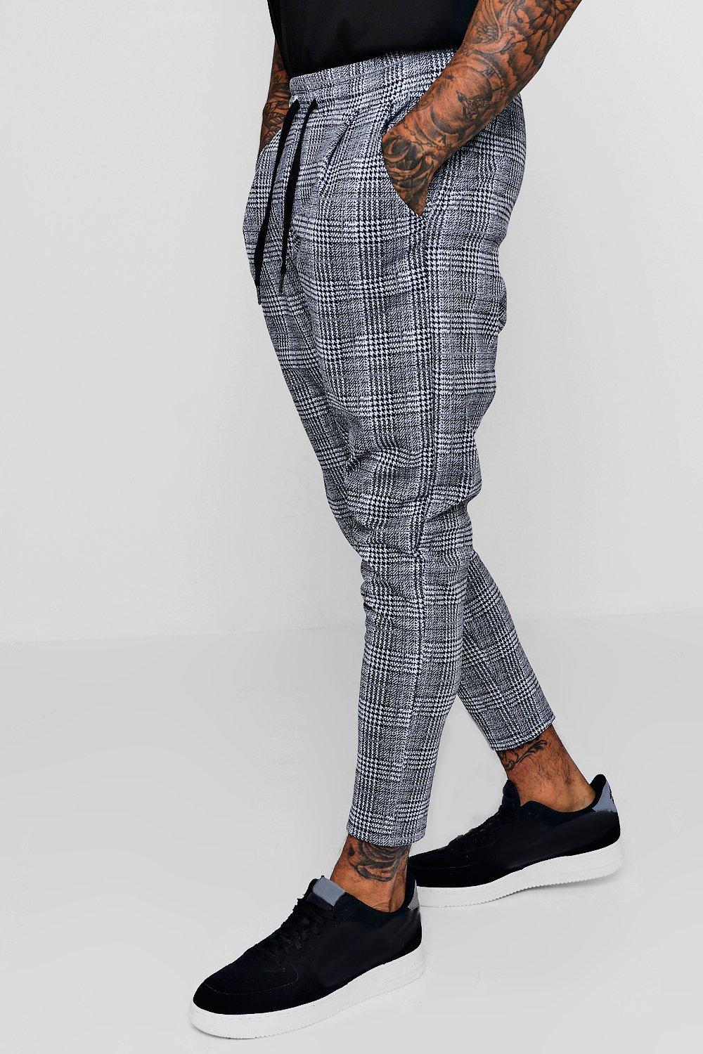 grey checkered joggers