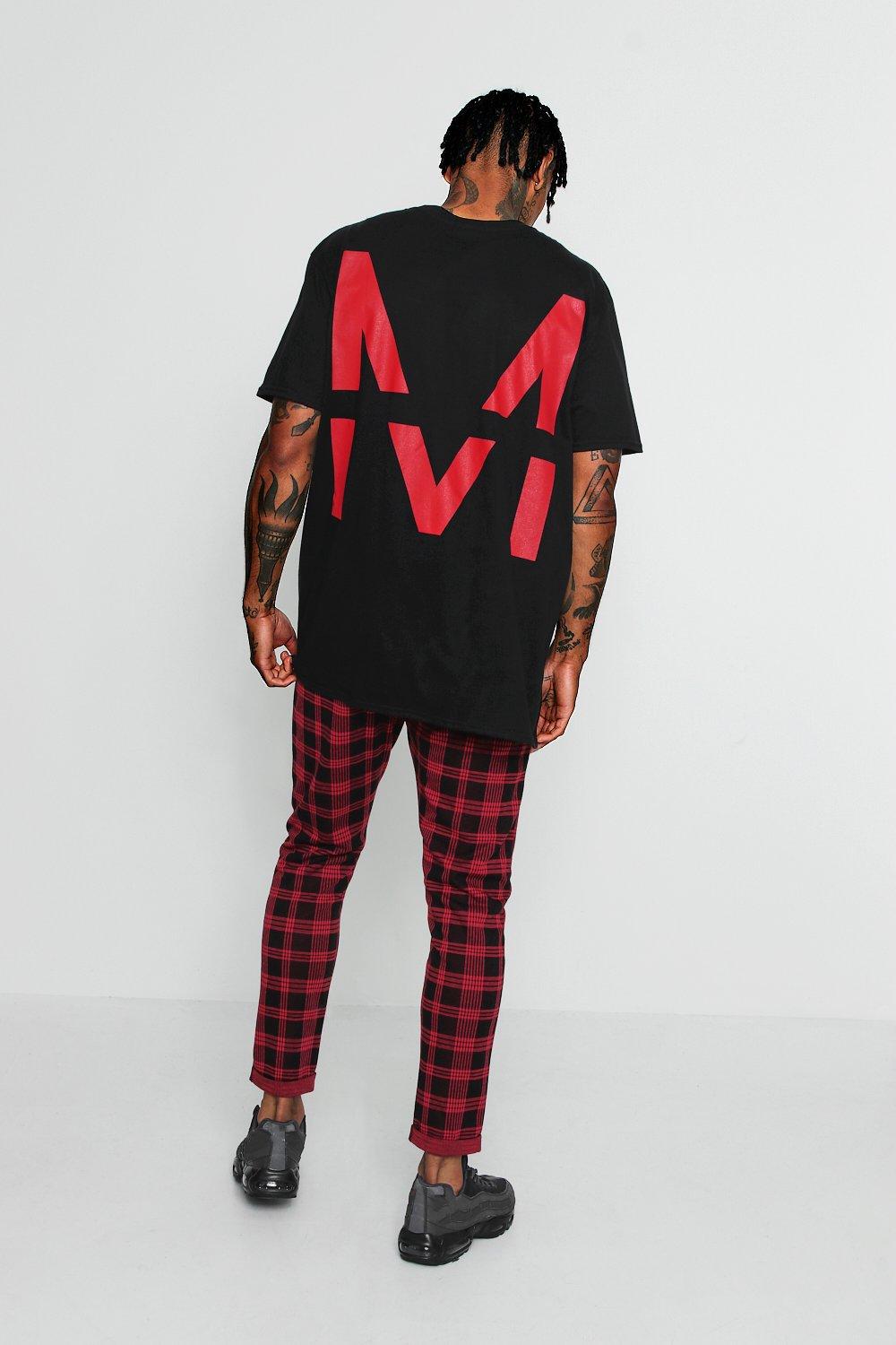 Red hot sale tartan joggers