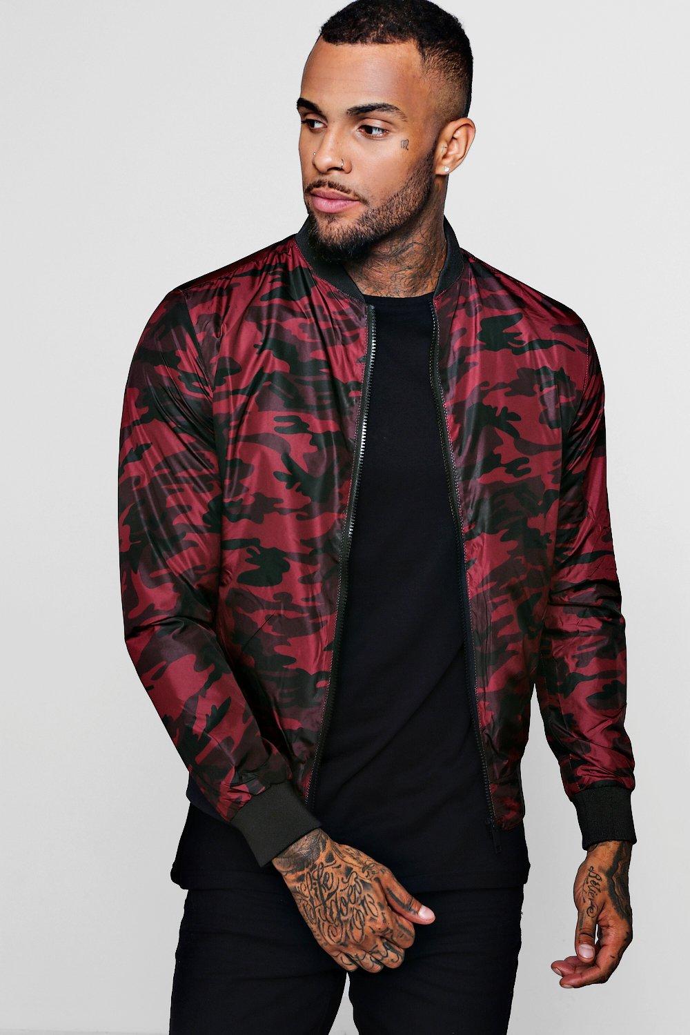 red camo bomber jacket