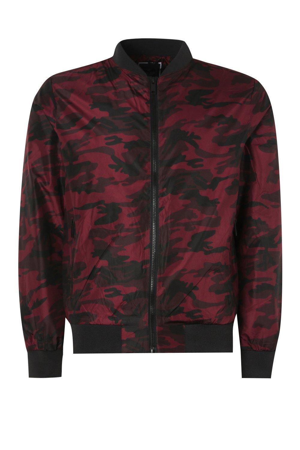 red camo bomber jacket