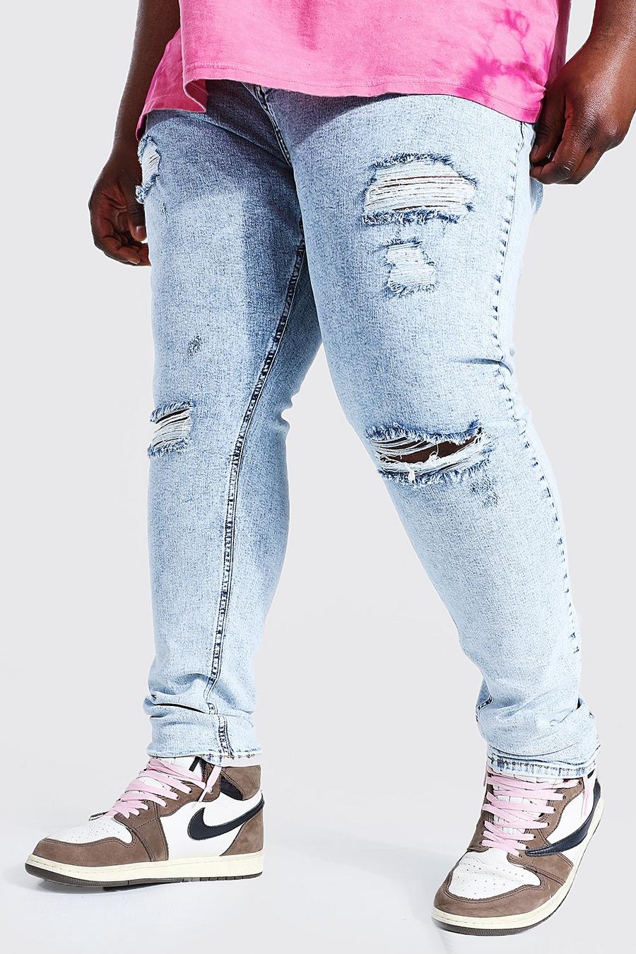 Jeans super skinny con strappi multipli Plus, Blu ghiaccio image number 1