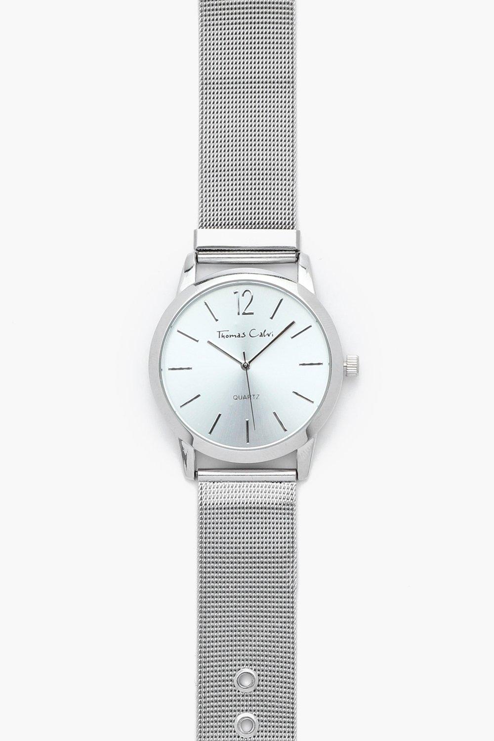 Mesh watch outlet silver