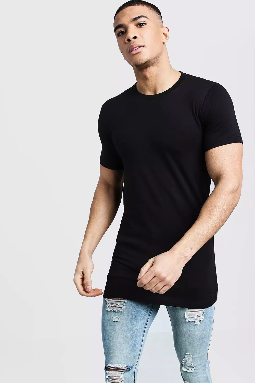 Long fit t shirt sale