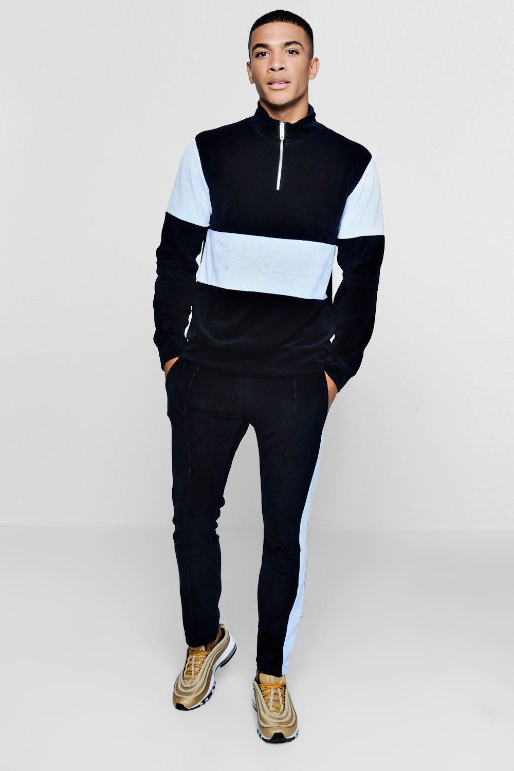 velour tracksuit boohoo
