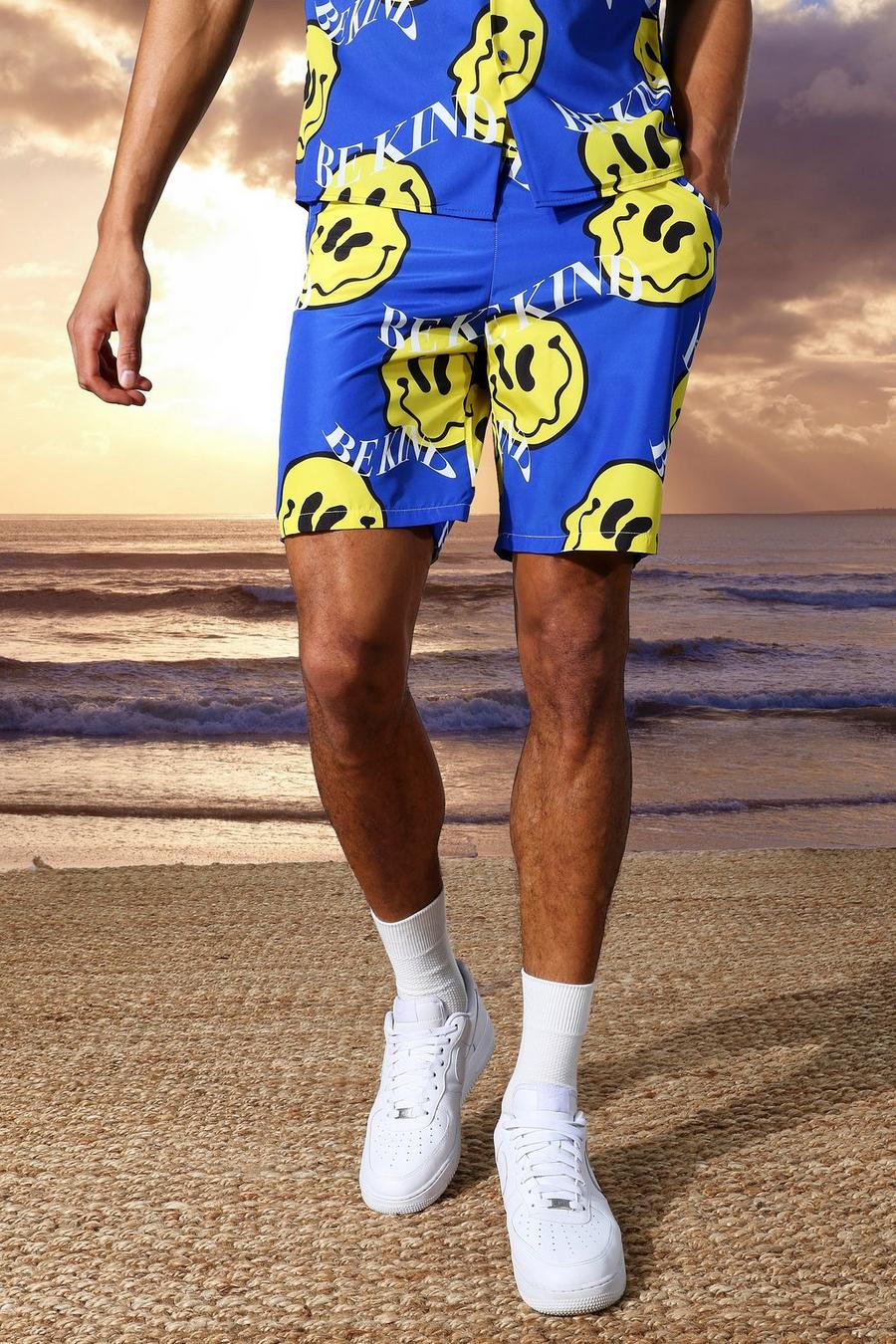 Cobalt Tall Mid Length Printed Swim Shorts image number 1