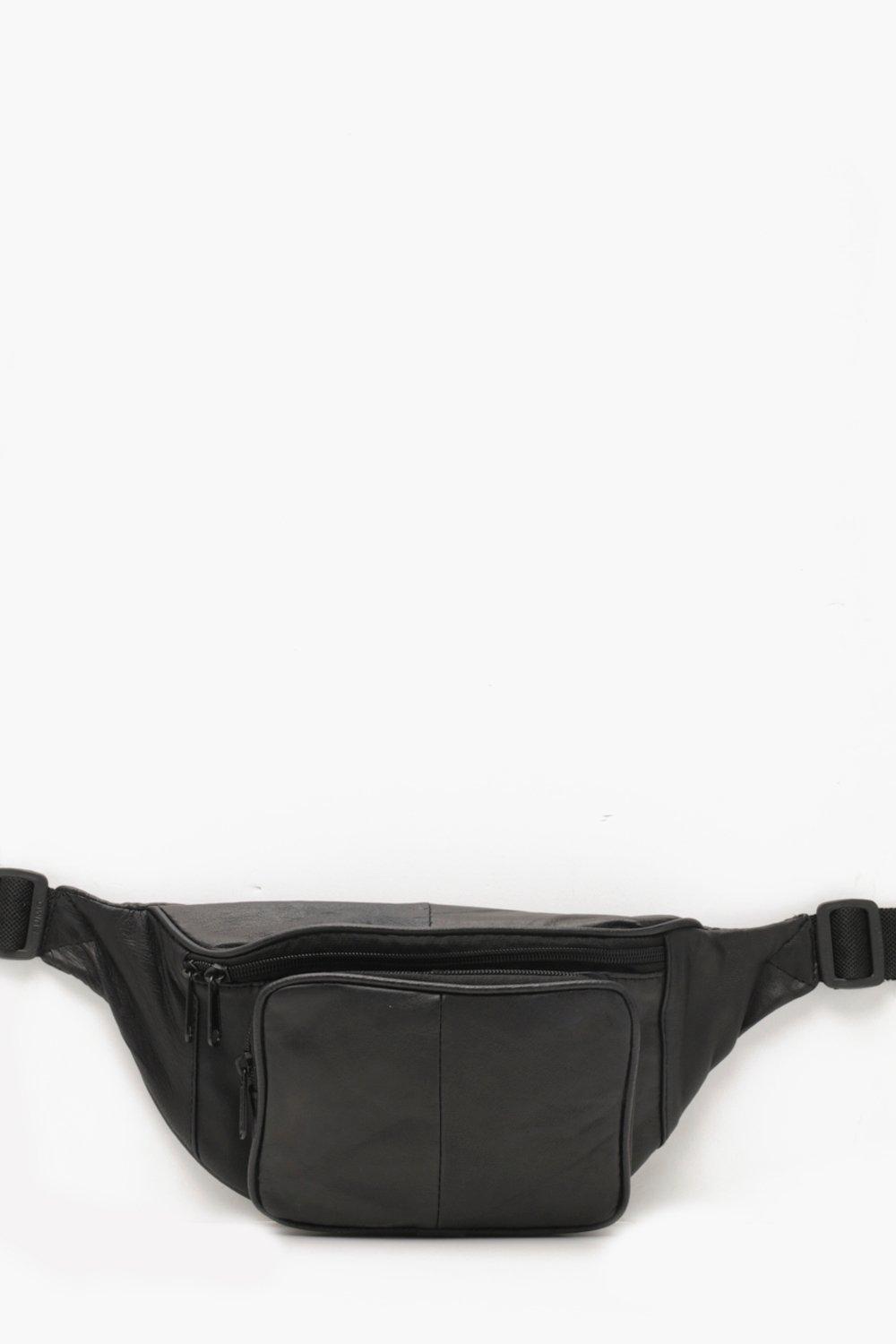 boohoo black bum bag