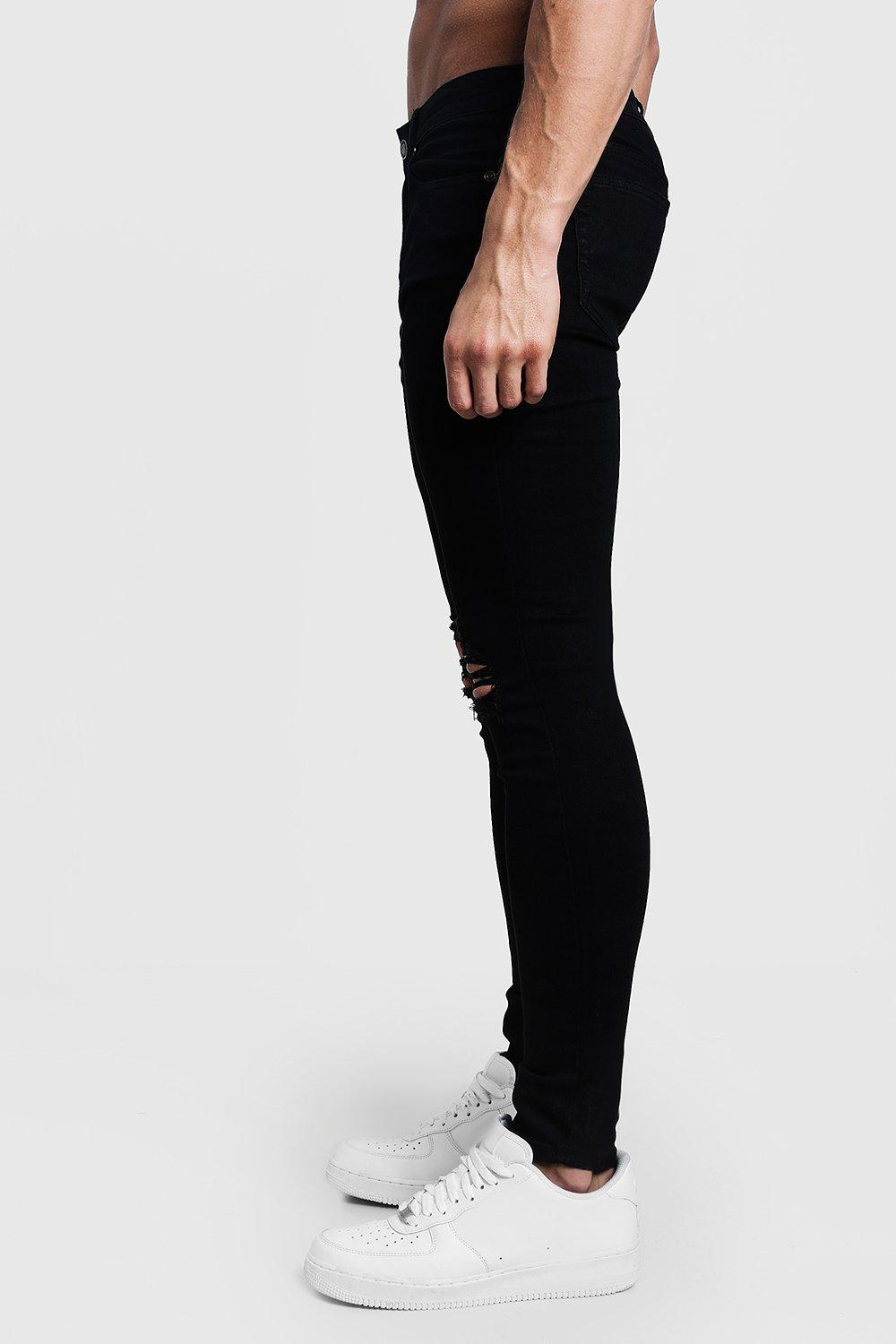 Jeans with ripped knees hot sale mens