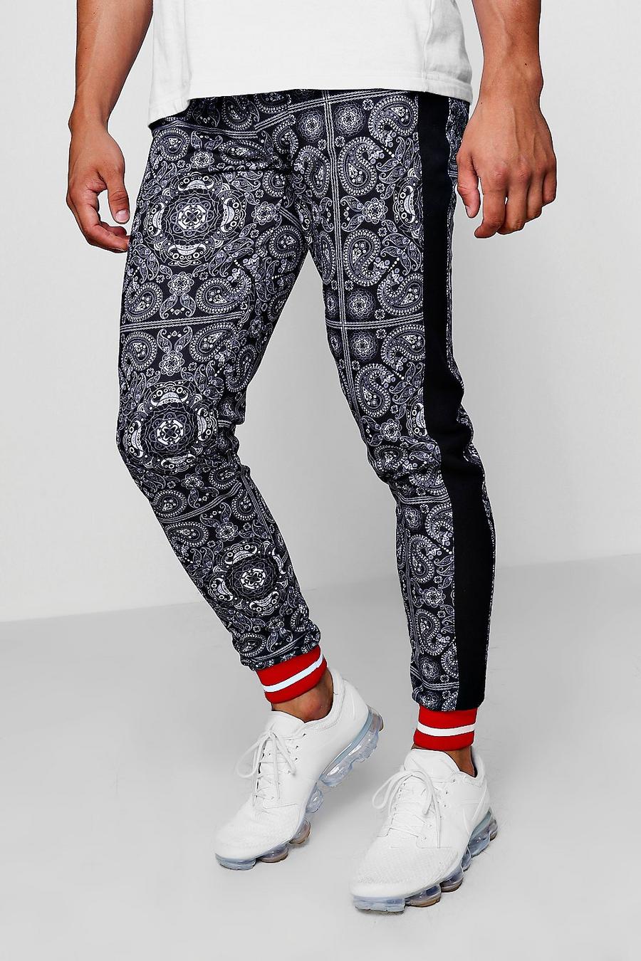 Paisley Joggers With Sports Rib Cuff image number 1