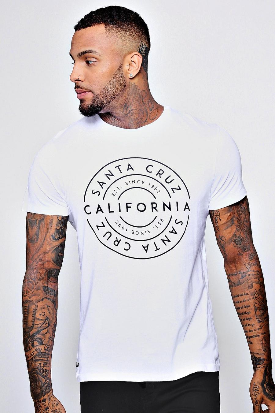 T-Shirt mit Santa Cruz Slogan, Weiß image number 1