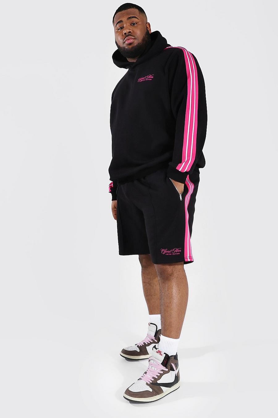 Black Plus - Official MAN Hoodie och shorts med kantband image number 1