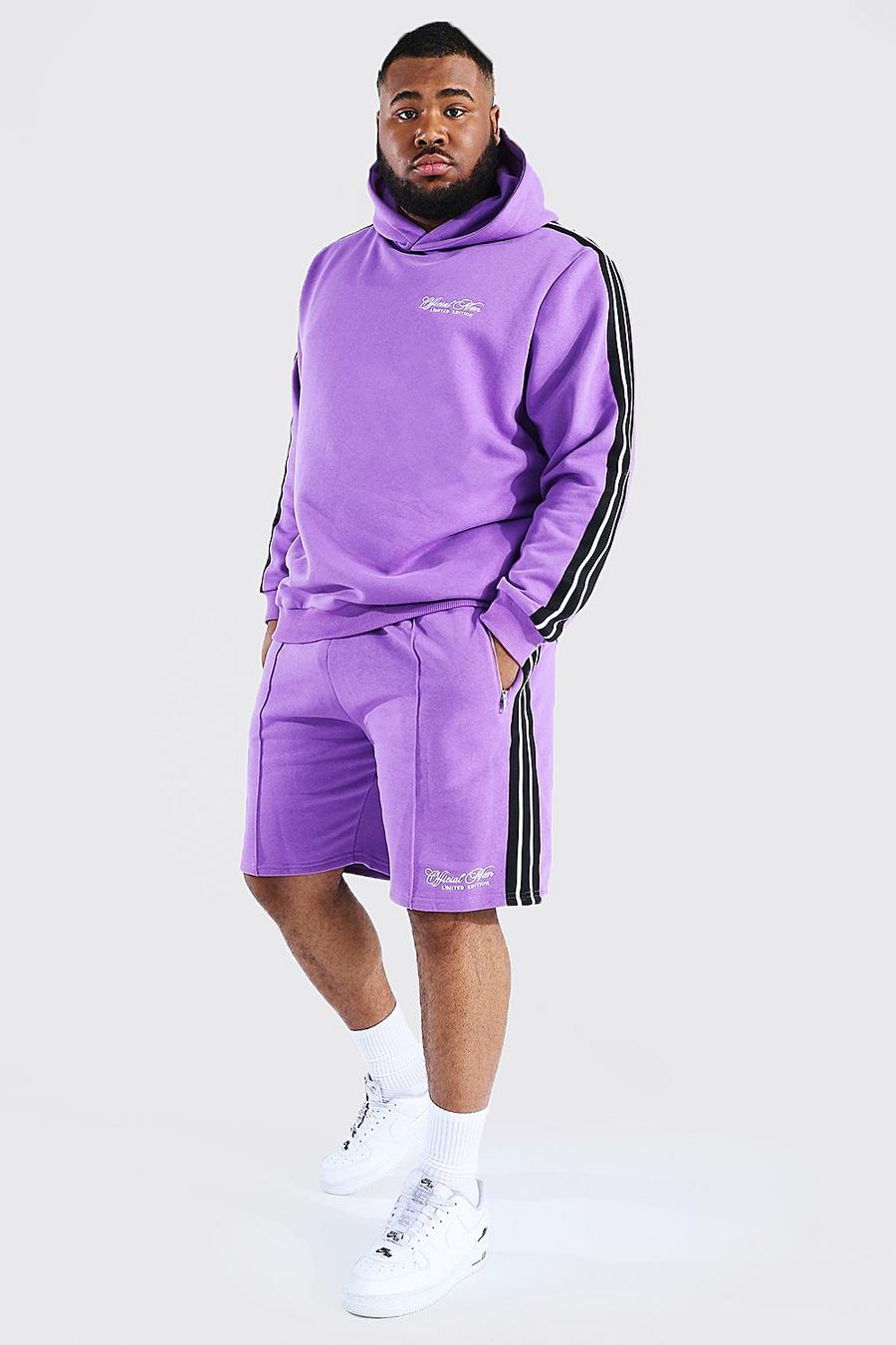 Pink Plus - Official MAN Hoodie och shorts med kantband image number 1