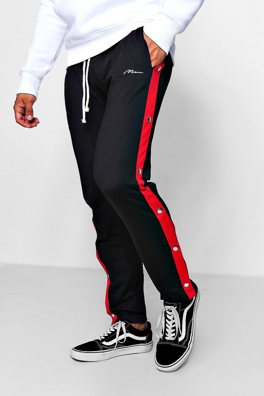 Skinny Fit MAN Signature Tricot Popper Joggers image number 1