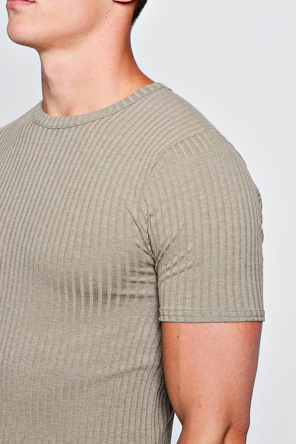 Men's Muscle Fit Ribbed T-Shirt