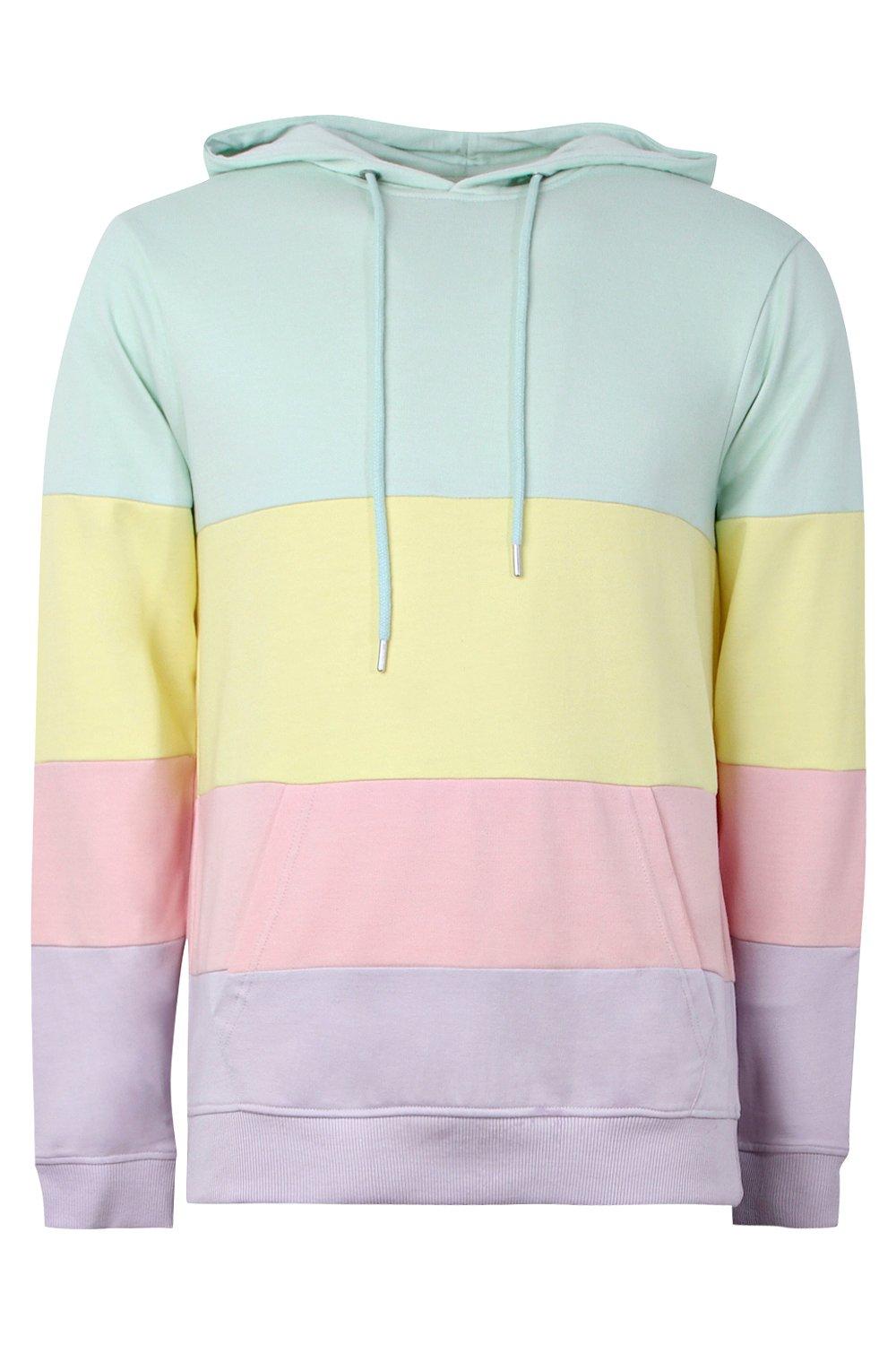 color block hoodie pastel