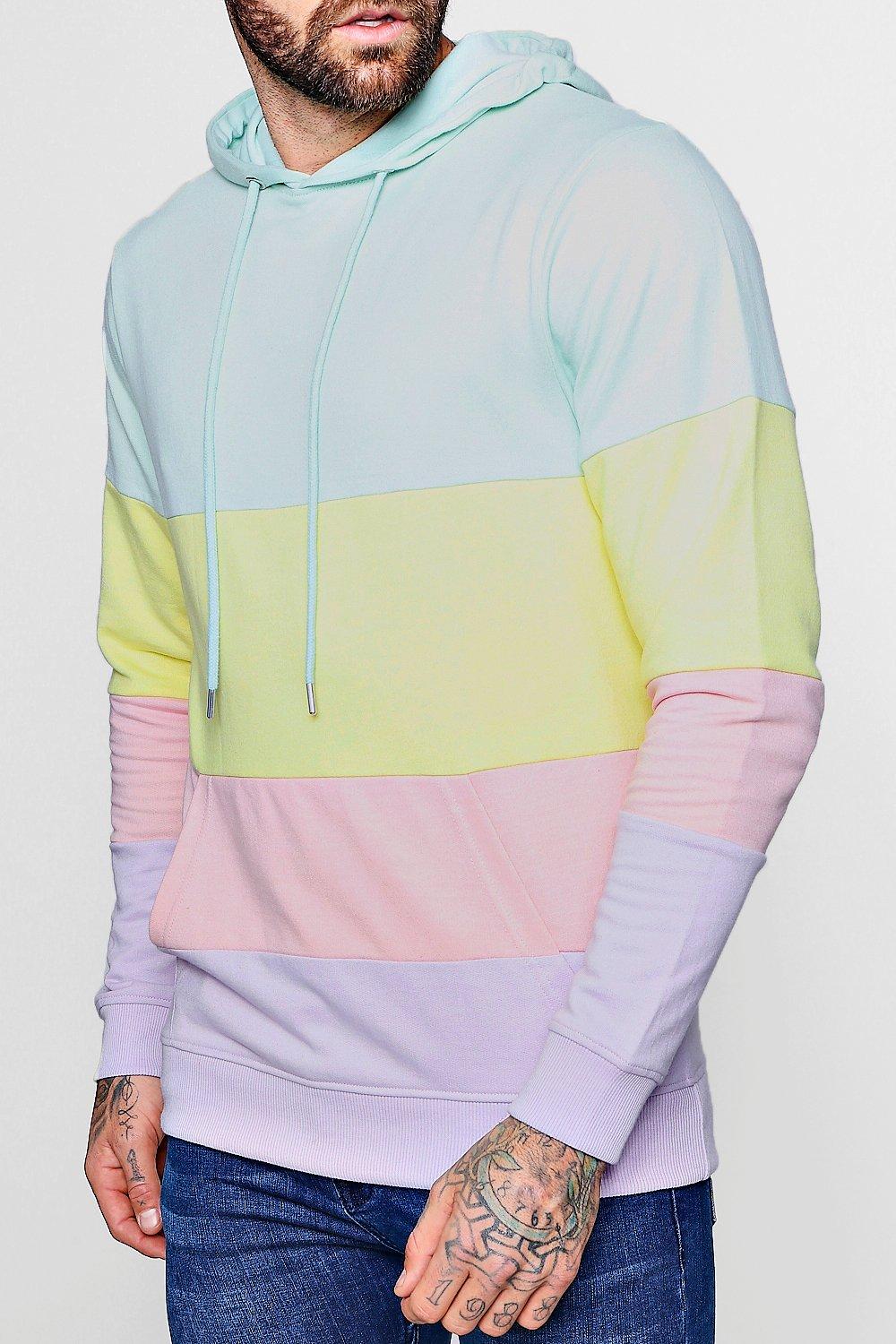 color block hoodie pastel