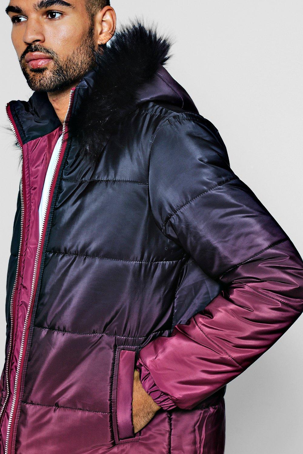 Ombre faux fur jacket hotsell