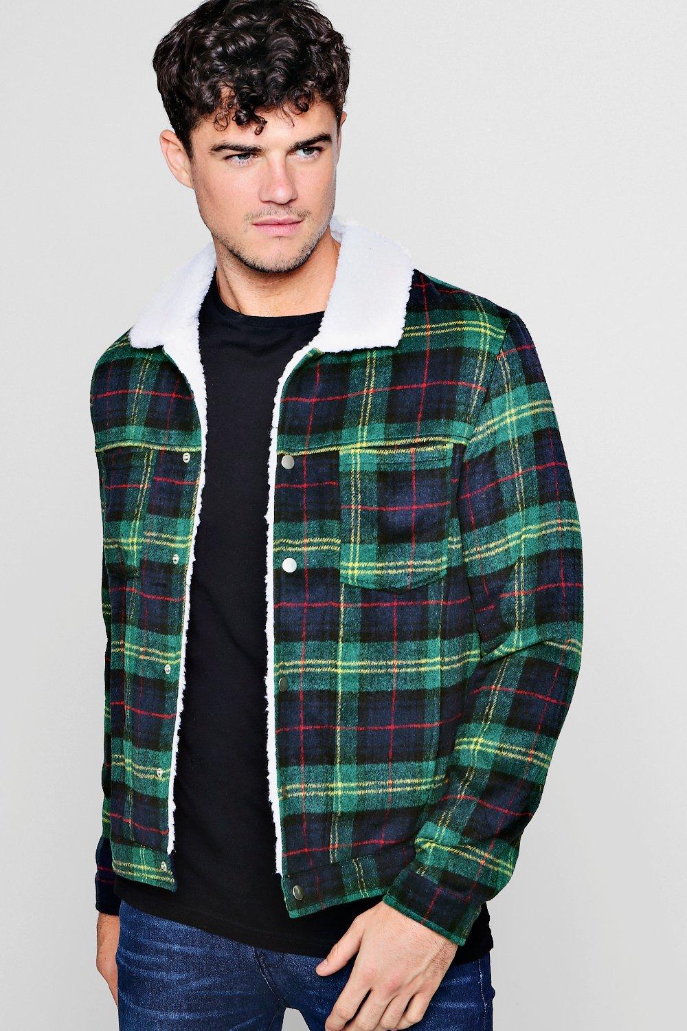 wool checkered jacket