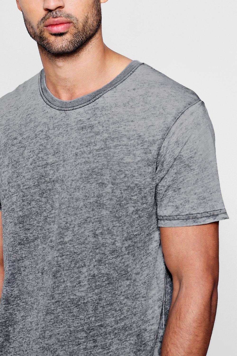 Dark Grey Burnout Crew Neck T-Shirt