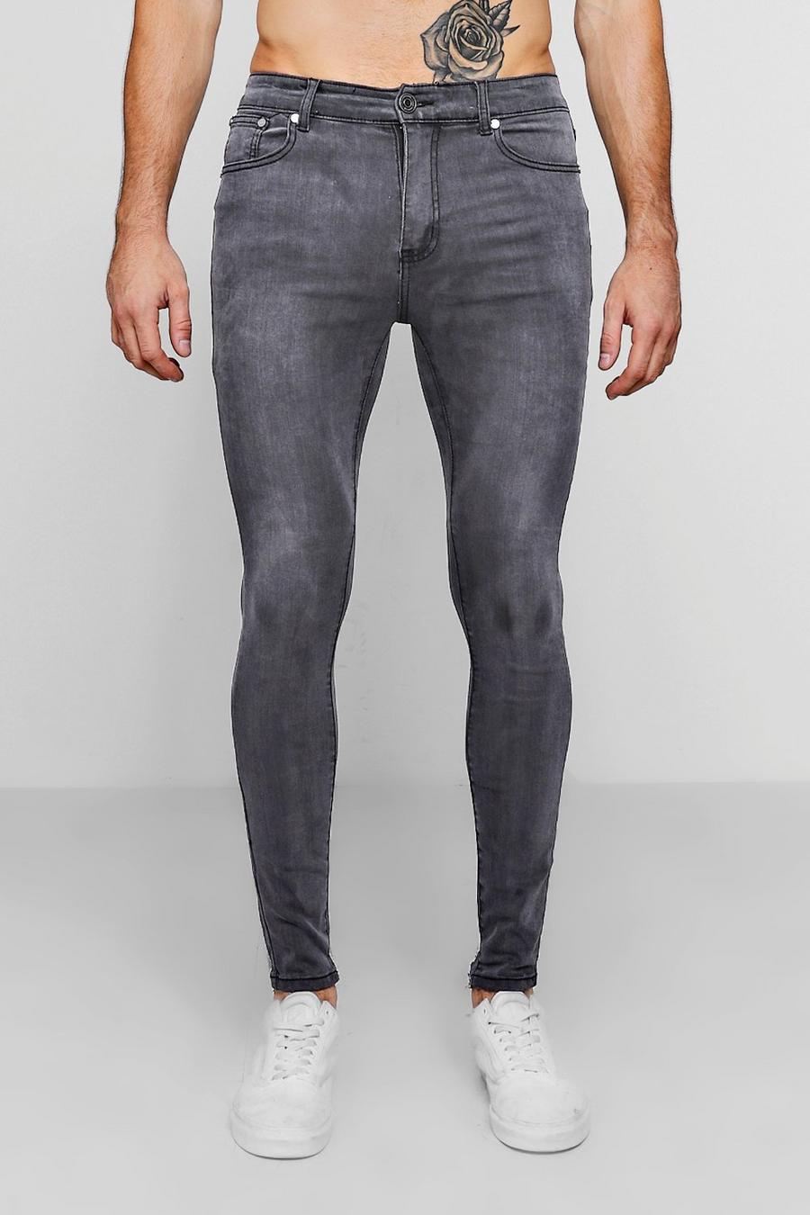 Charcoal Spray on skinny jeans i grå tvätt image number 1