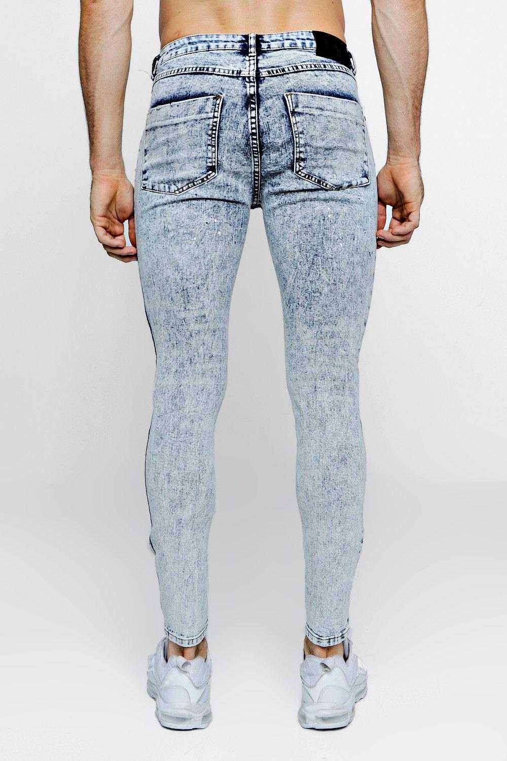 skinny acid wash jeans