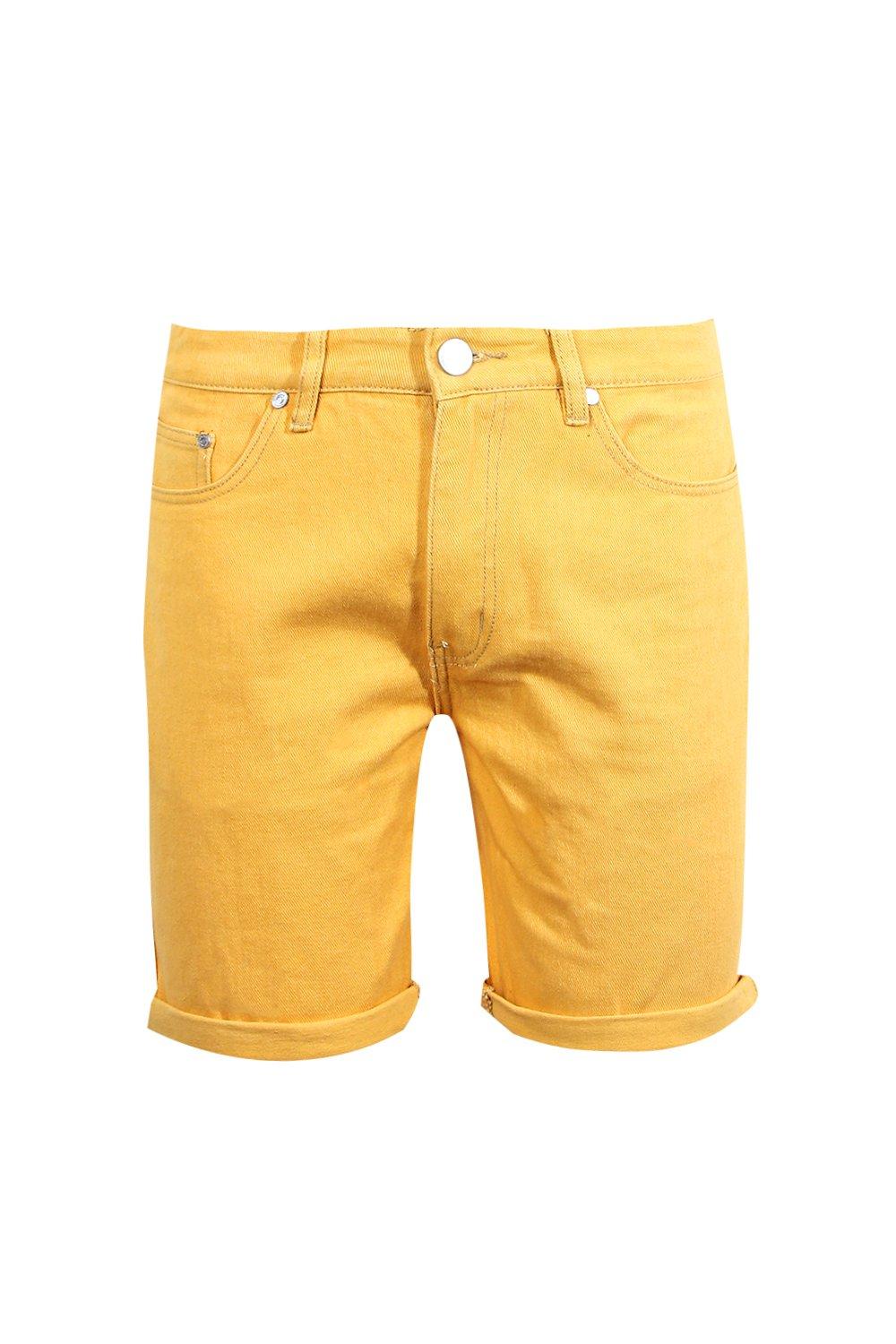 yellow jeans shorts