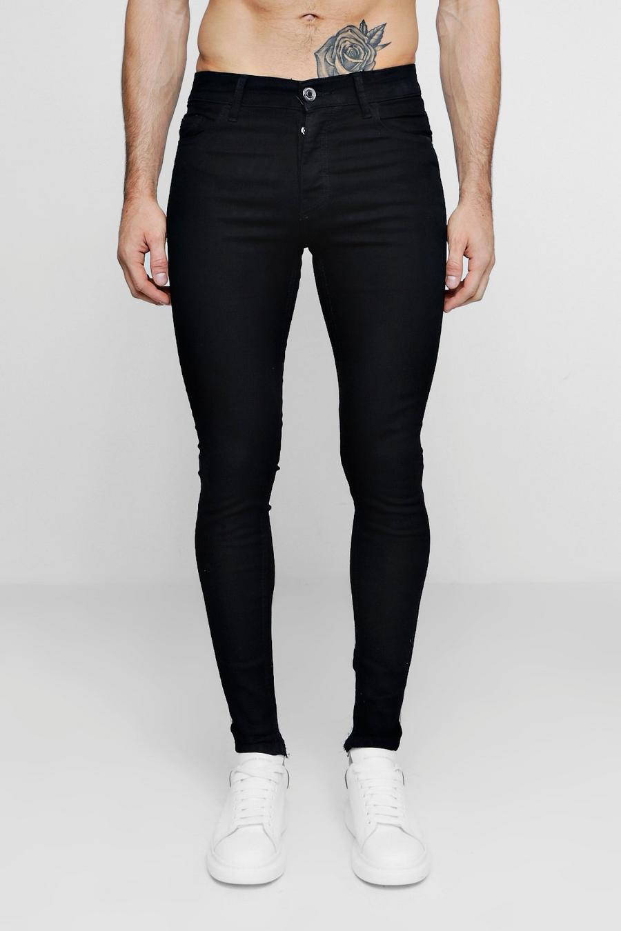 מכנסי ג'ינס סופר סקיני בצבע שחור image number 1