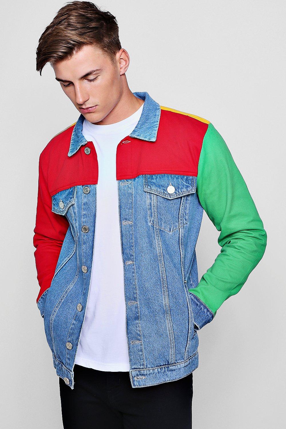 colour block denim jacket
